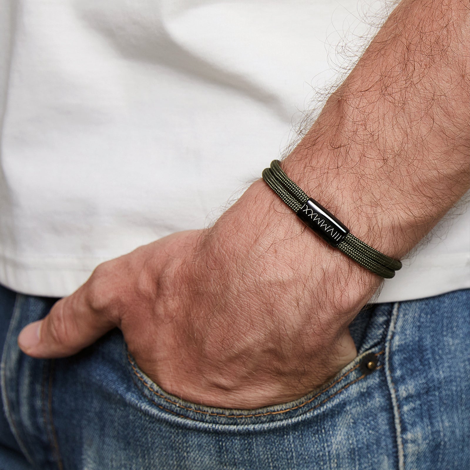 Personalisiertes Segeltau Armband für Herren