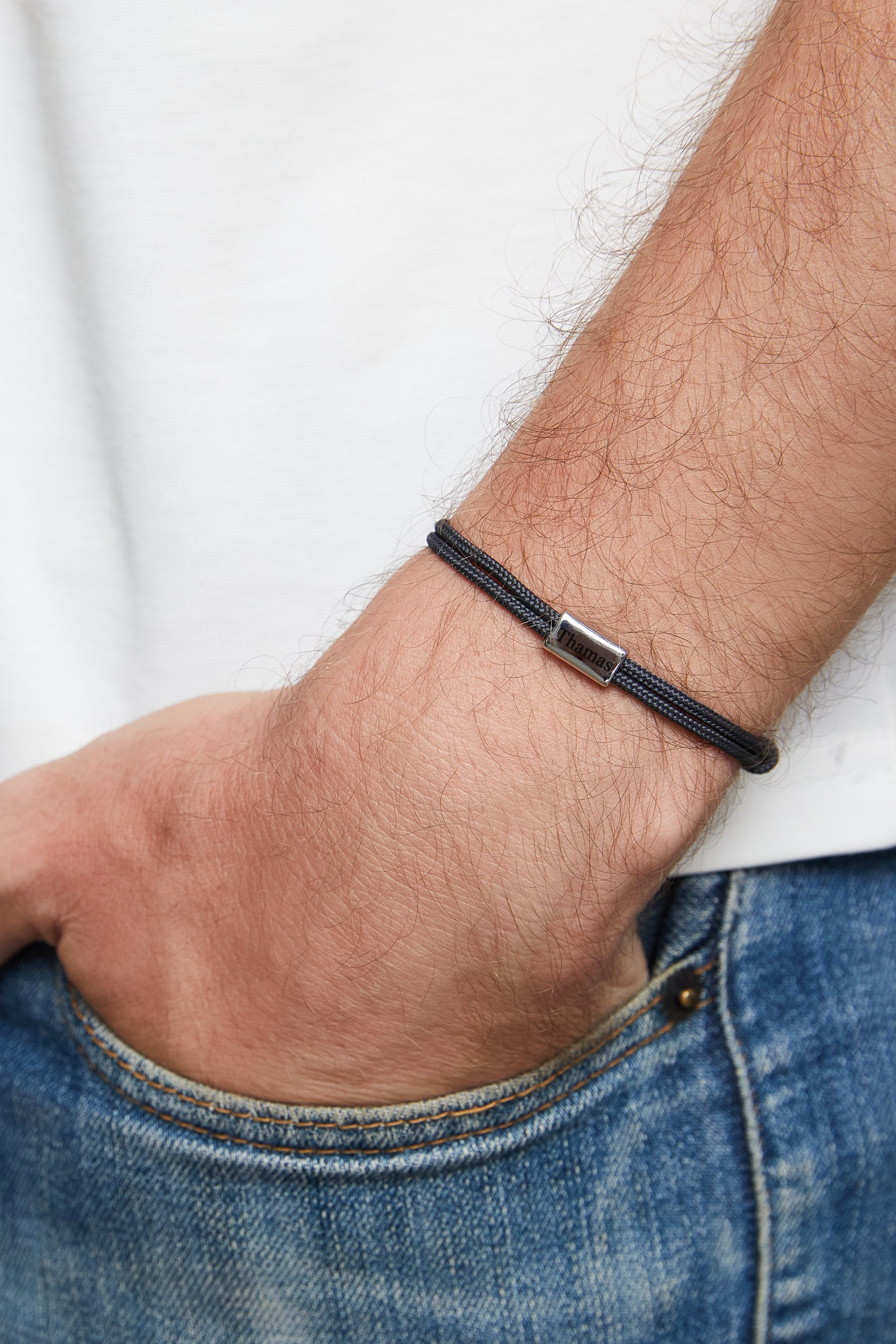 men's engraved nylon bracelet