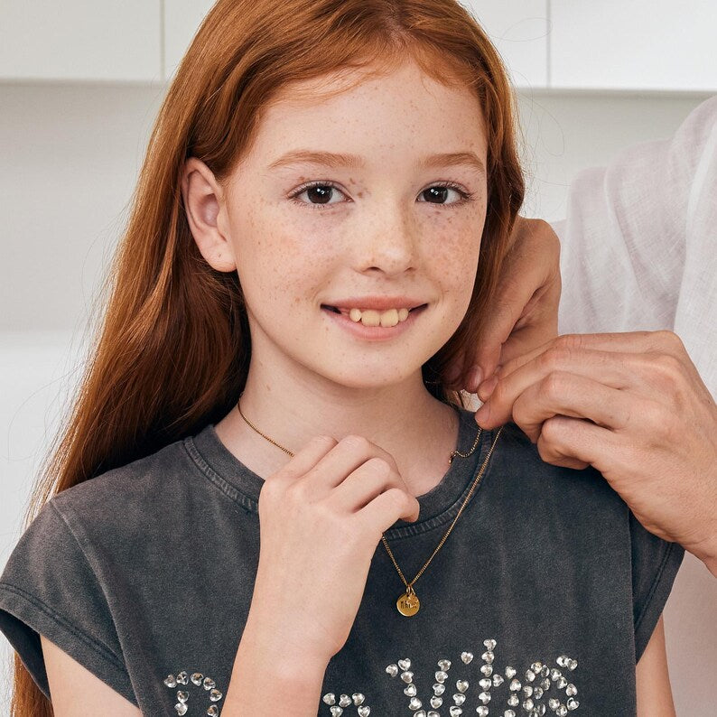 Personalisierte Kette mit Kleeblatt - Glückskette - Edelstahl - Freundschaftskette - Kette mit Gravur - Familienkette - Namenskette - KE009 - VIVIANNASCHMUCK