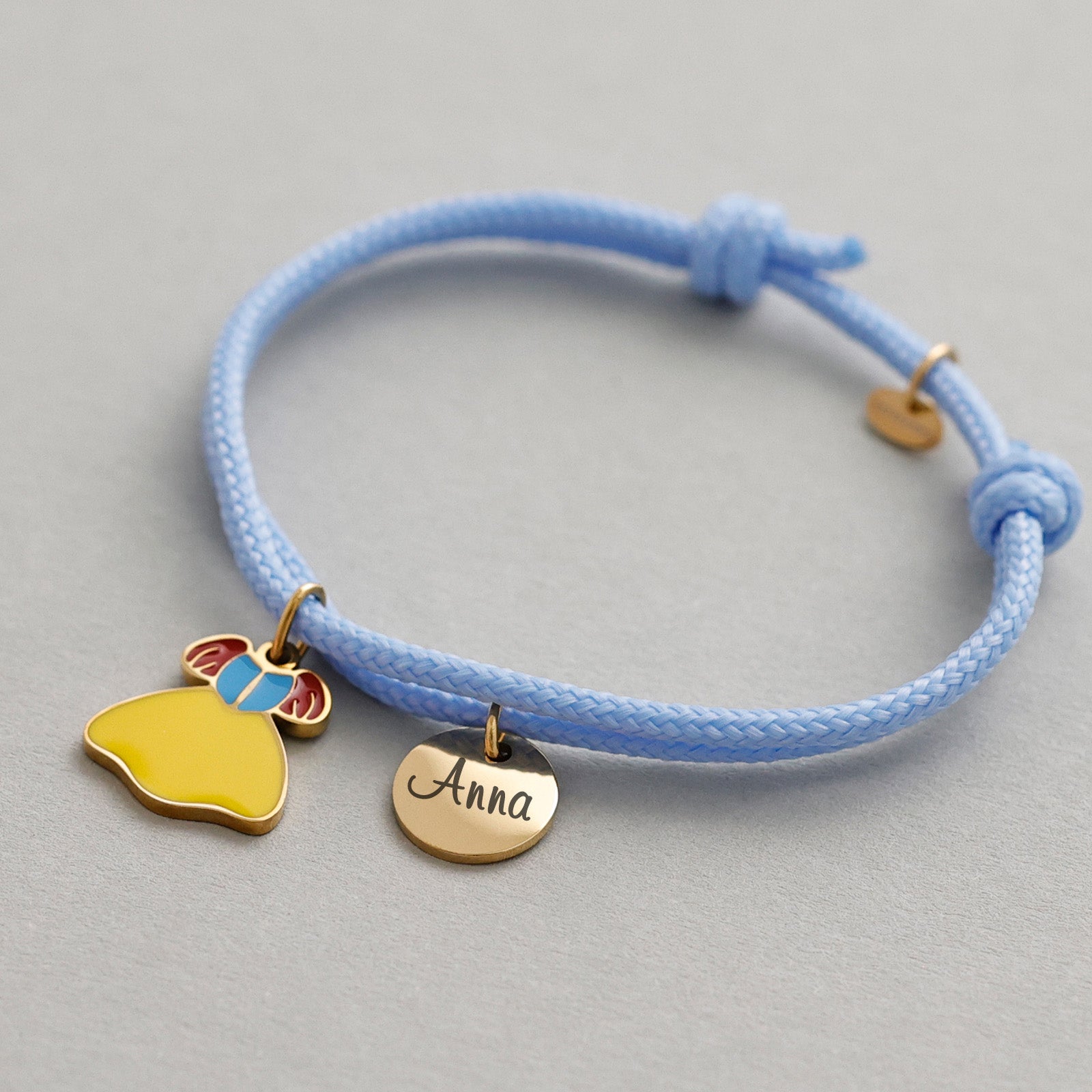 Personalisierte Prinzessin Armband - Disney Fans - Geburtstagsgeschenk mit Gravur - Schmuck für kleine Mädchen - Segeltau Armband - AE013 - VIVIANNASCHMUCK