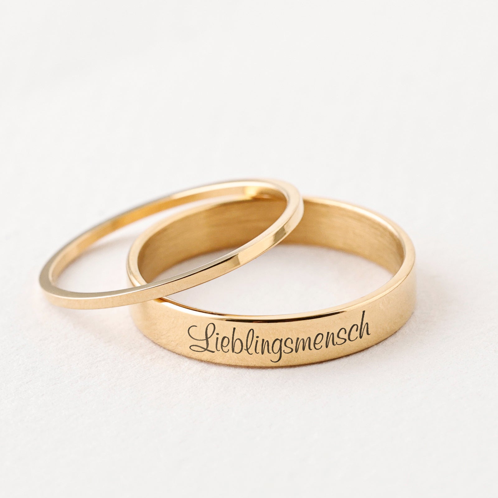 Personalisierter Ring - Namensring mit Gravur - Edelstahlring - Minimalistischer Ring - Stapelring - Ring mit Gravur - Unisex-Ring - R002