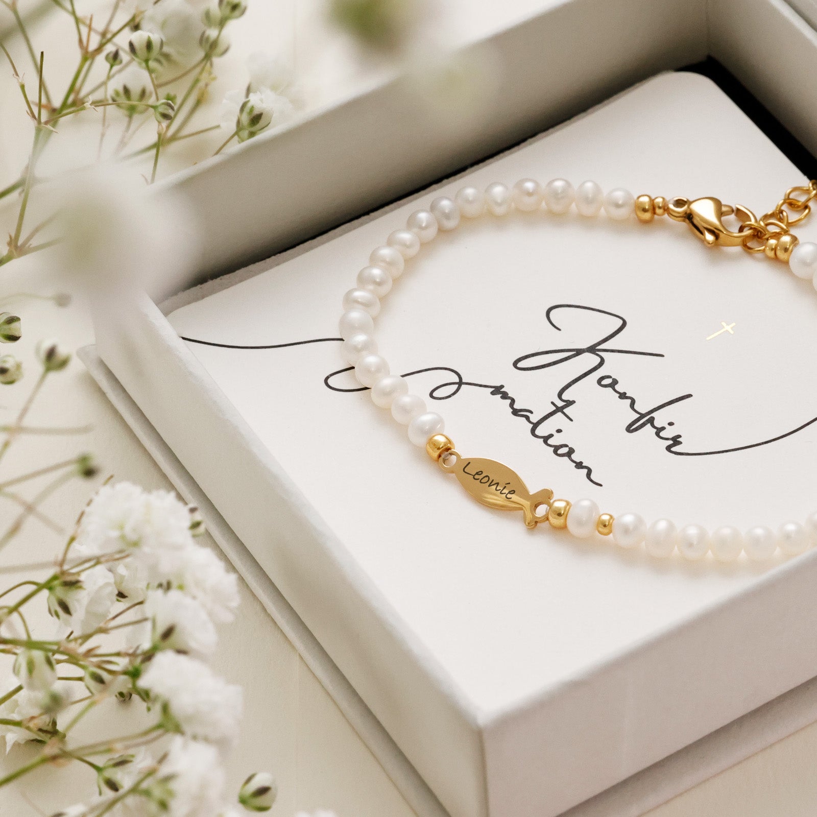 Freshwater Pearl Ichthys Bracelet - Confirmation Gift with Card