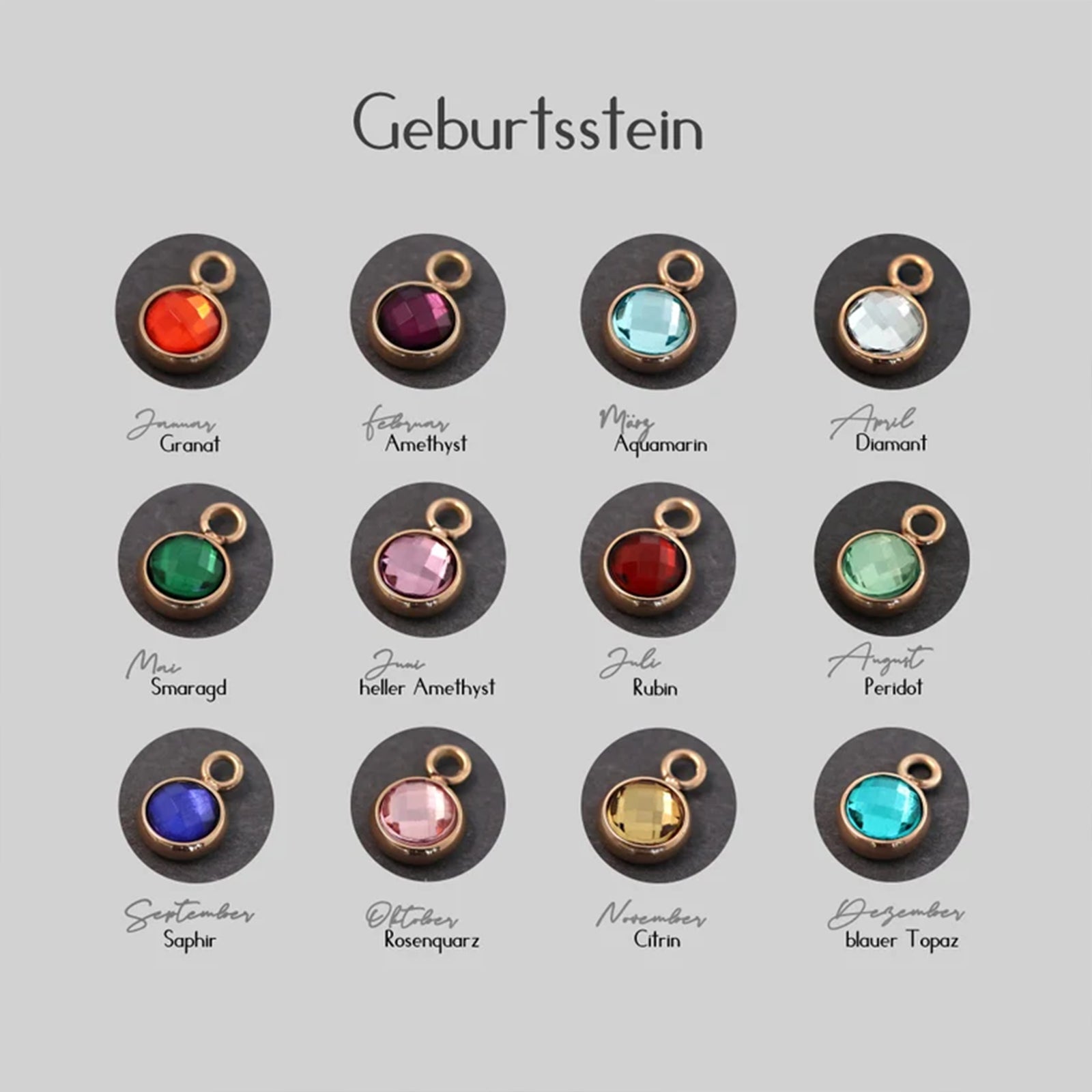 Personalisertes Geburtsstein Armband aus Nappaleder - VIVIANNASCHMUCK