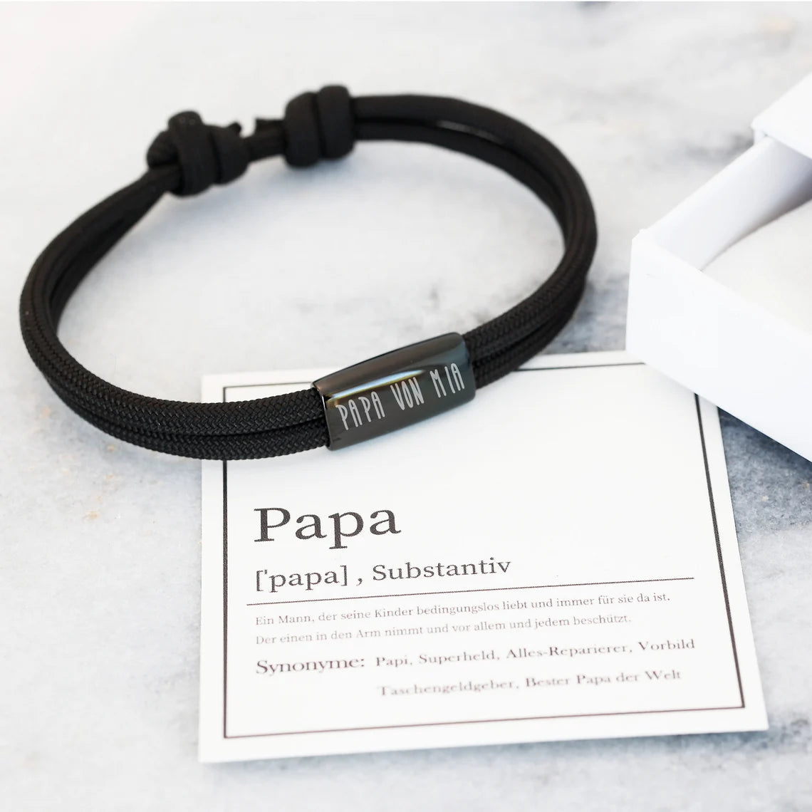 Papa Armband Geschenkset - Personalisiertes Segeltau Armband - VIVIANNASCHMUCK