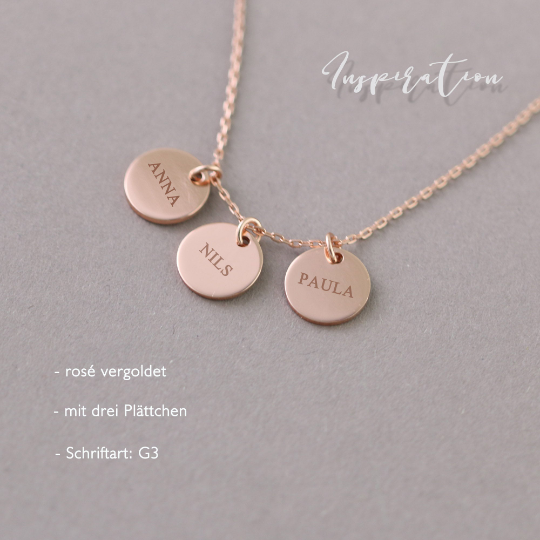 Personalisierte Kette mit rundem Plättchen - VIVIANNASCHMUCK